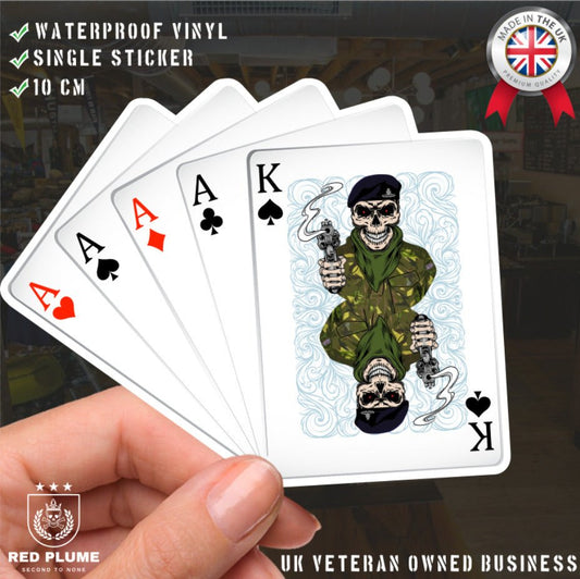 Royal Artillery King & Aces Waterproof Vinyl Sticker/Decal 10cm redplume