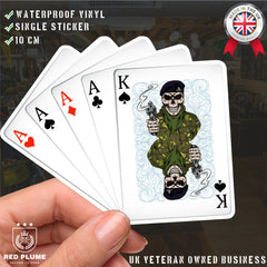 Royal Artillery King & Aces Waterproof Vinyl Sticker/Decal 10cm redplume