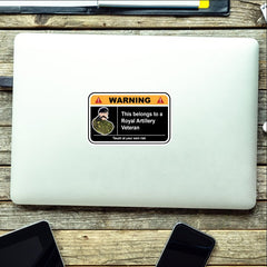 Royal Artillery Warning Funny Vinyl Sticker 100mm wide redplume