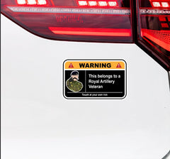 Royal Artillery Warning Funny Vinyl Sticker 100mm wide redplume