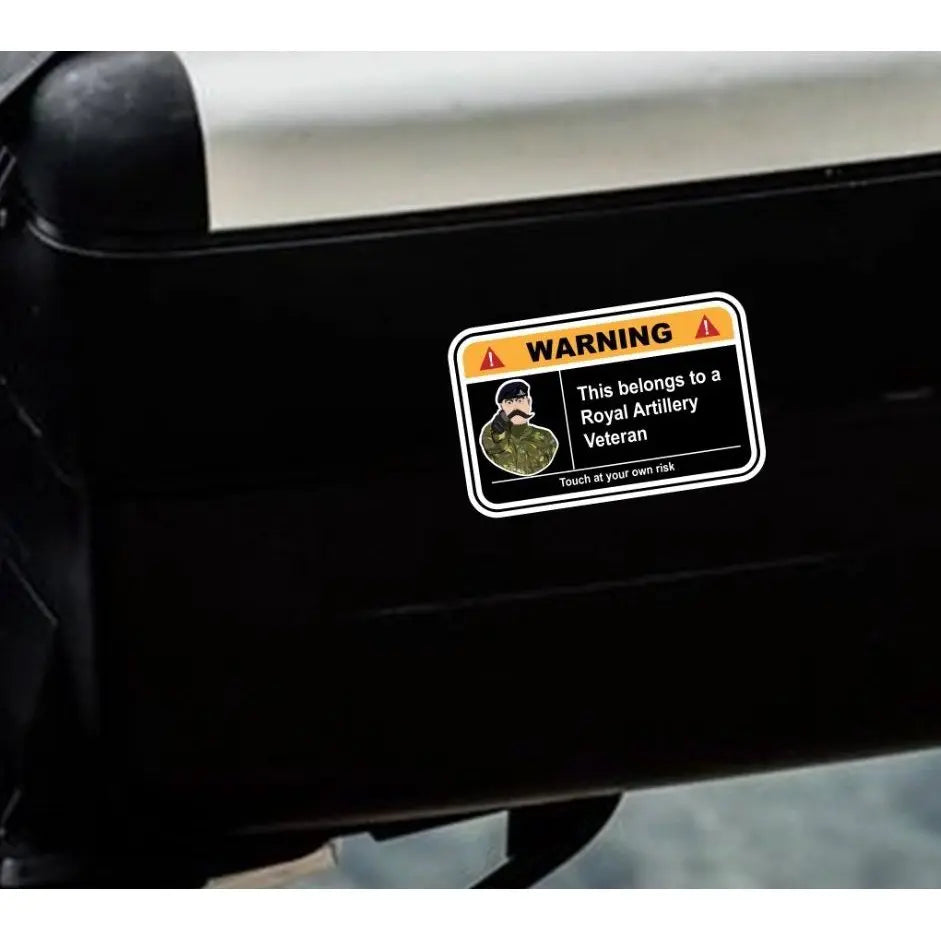 Royal Artillery Warning Funny Vinyl Sticker 100mm wide redplume
