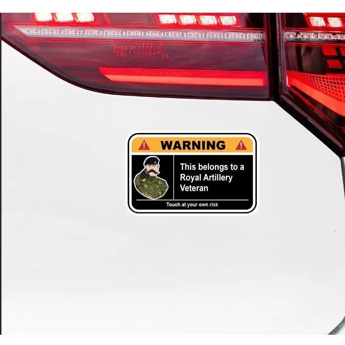 Royal Artillery Warning Funny Vinyl Sticker 100mm wide redplume