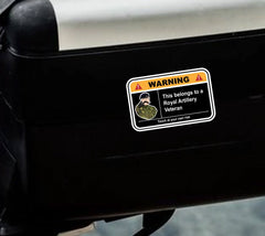 Royal Artillery Warning Funny Vinyl Sticker 100mm wide redplume