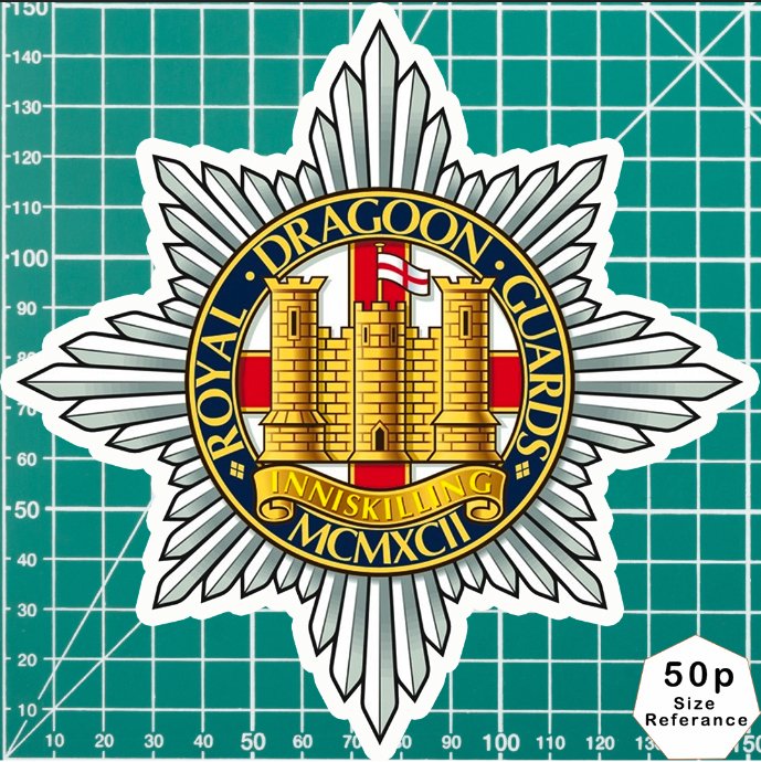 Royal Dragoon Guards Waterproof Vinyl Stickers - Official MoD Reseller redplume