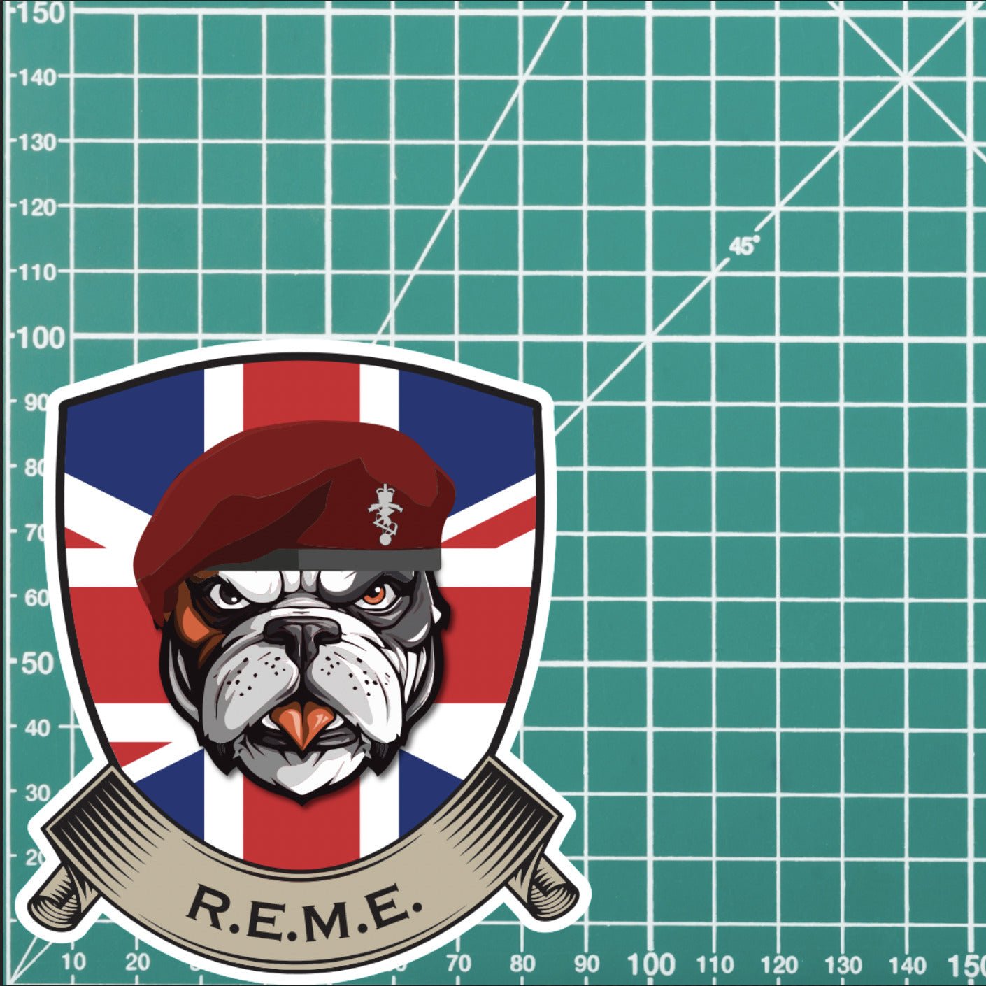 Royal Electrical Mechanical Engineer Paras British Bulldog Vinyl Sticker - 10cm redplume