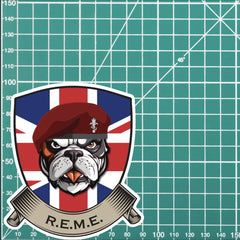 Royal Electrical Mechanical Engineer Paras British Bulldog Vinyl Sticker - 10cm redplume