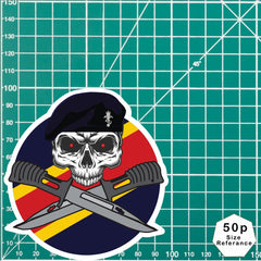 Royal Electrical Mechanical Engineers Car Decal - Stylish Skull and Bayonets redplume