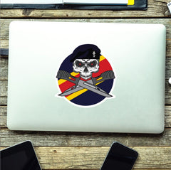 Royal Electrical Mechanical Engineers Car Decal - Stylish Skull and Bayonets redplume