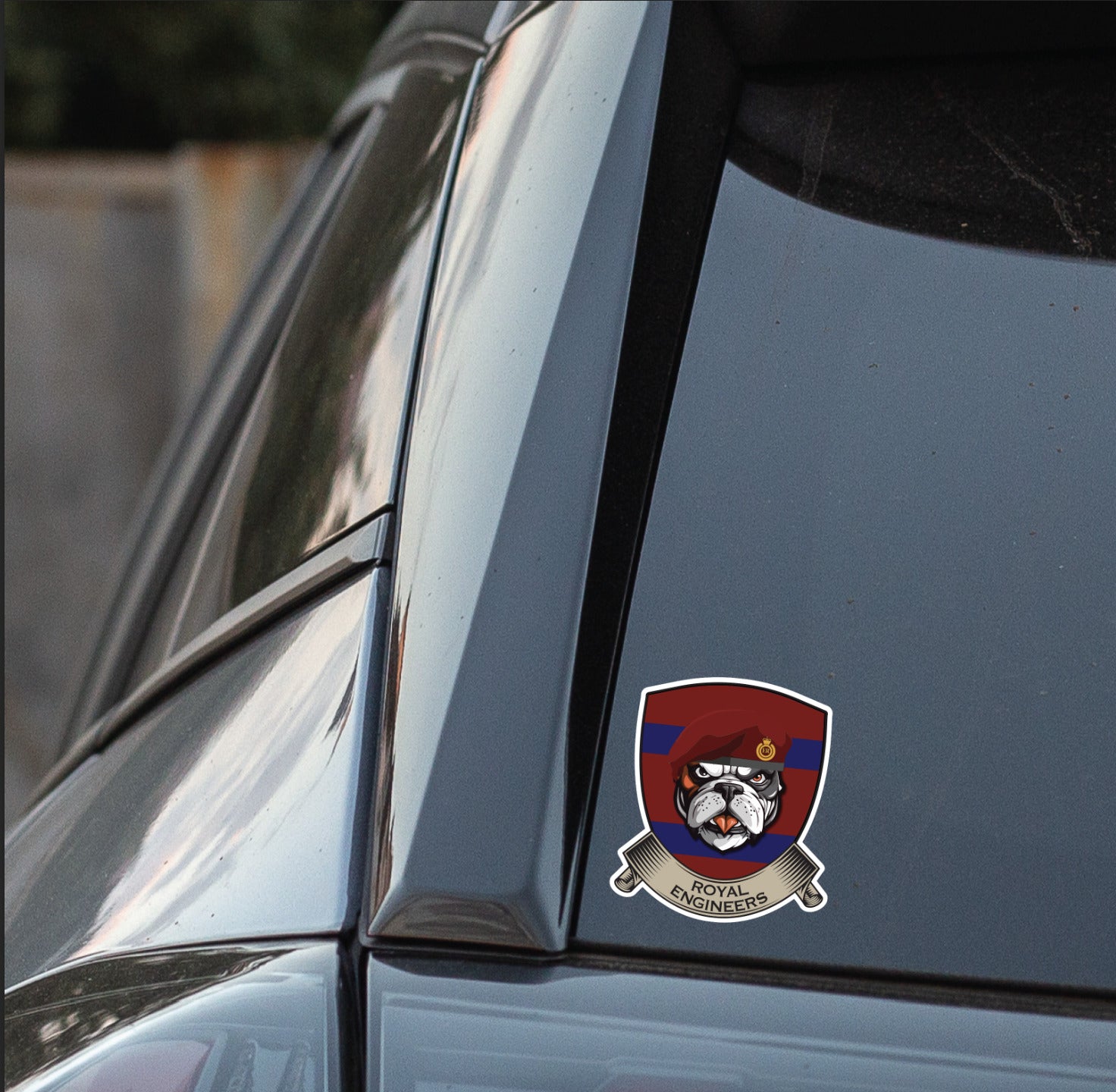 Royal Engineer Airborne TRF British Bulldog Vinyl Sticker - 10cm redplume