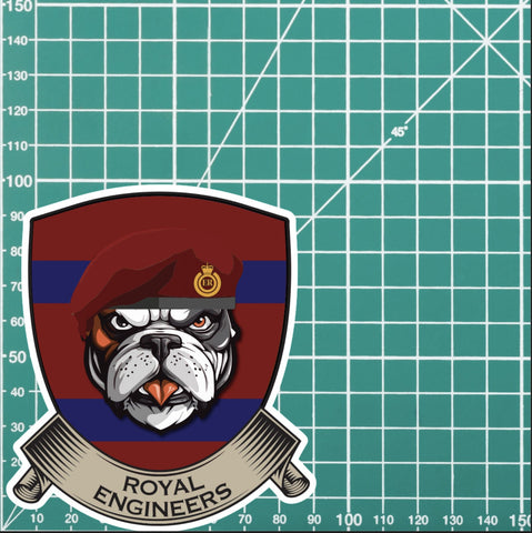 Royal Engineer Airborne TRF British Bulldog Vinyl Sticker - 10cm redplume