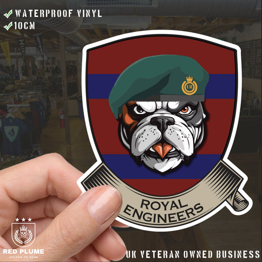 Royal Engineer Commando TRF British Bulldog Vinyl Sticker - 10cm redplume