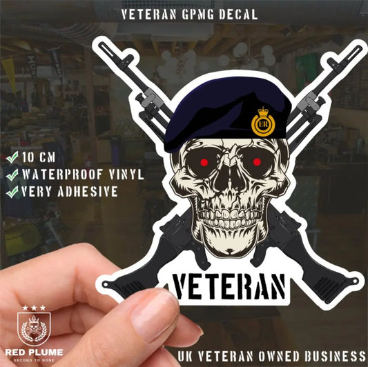 Royal Engineer Crossed GPMG High-Quality Vinyl Sticker - 100mm redplume
