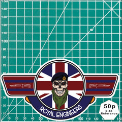 Royal Engineer UV Laminated Vinyl Sticker - Wings redplume