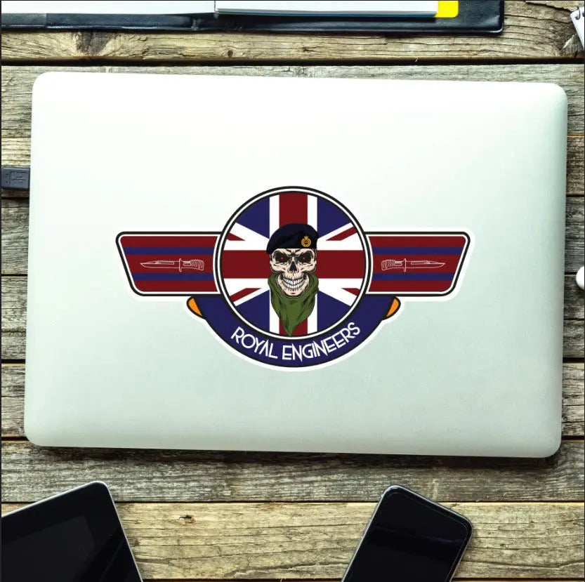 Royal Engineer UV Laminated Vinyl Sticker - Wings redplume