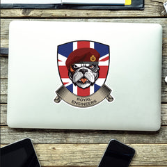 Royal Engineers Airborne British Bulldog and Union Jack Vinyl Sticker - 10cm redplume