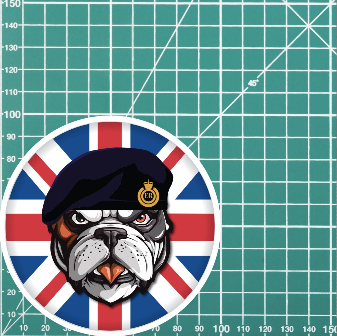 Royal Engineers British Bulldog Decal - 10cm Vinyl Sticker redplume