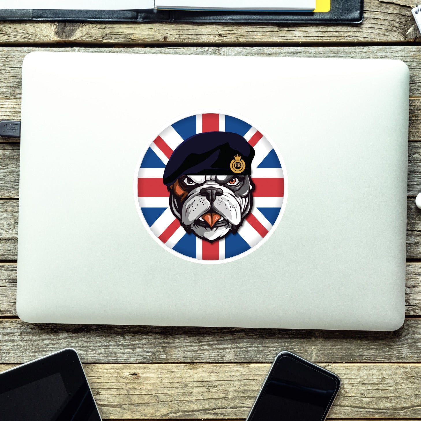 Royal Engineers British Bulldog Decal - 10cm Vinyl Sticker redplume
