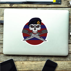Royal Engineers Car Decal - Stylish Skull and Crossed Bayonets Design redplume
