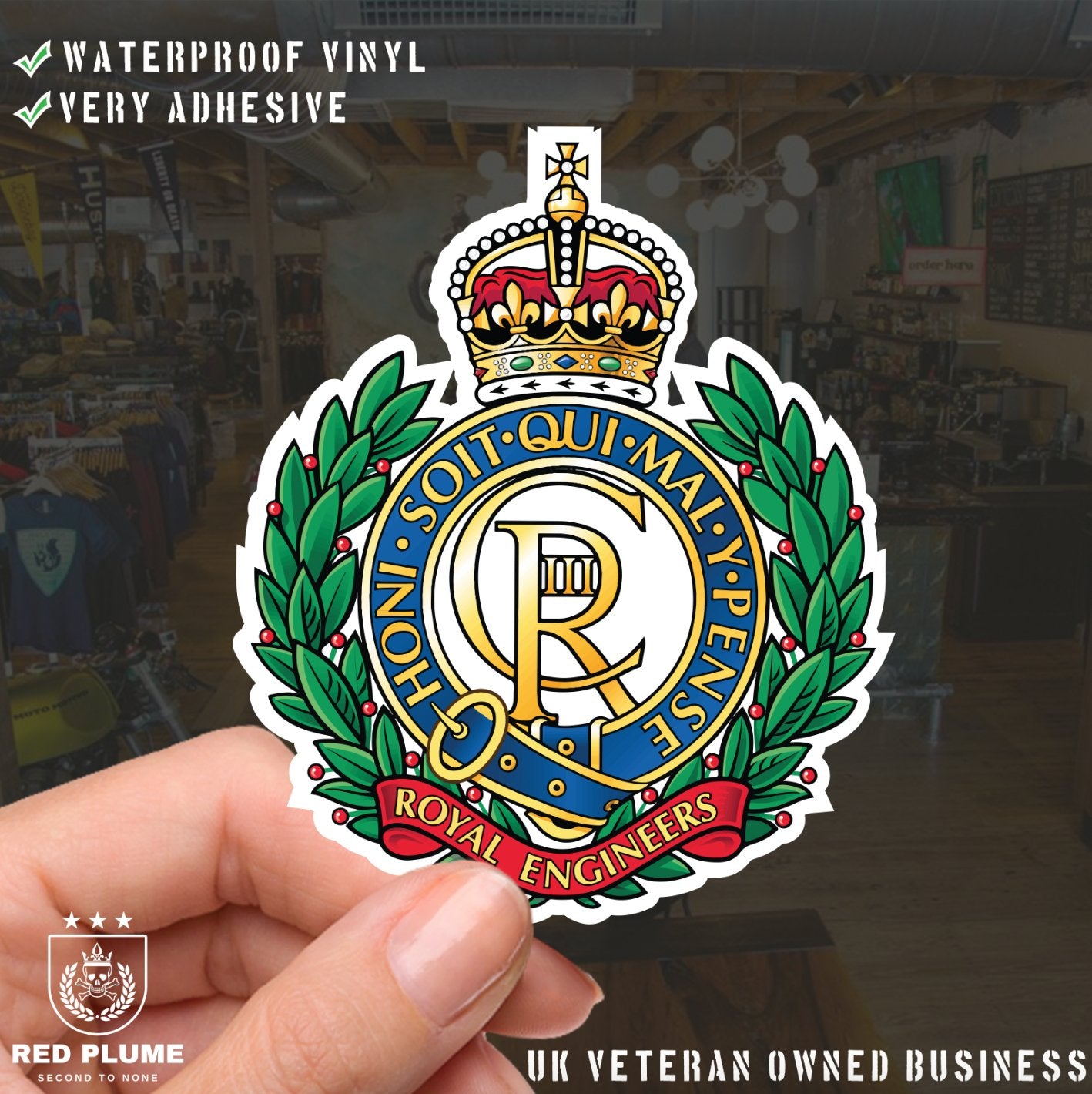 Royal Engineers CR Style - 6 Best-Selling Waterproof Stickers bundle redplume