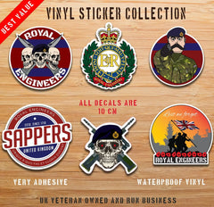 Royal Engineers ER Style - 6 Best-Selling Waterproof Stickers bundle redplume
