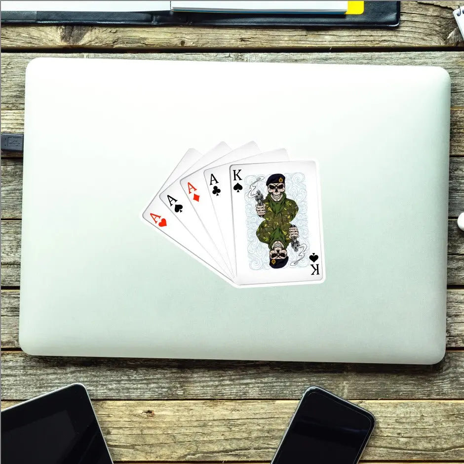 Royal Engineers King & Aces Waterproof Vinyl Sticker/Decal 10cm redplume