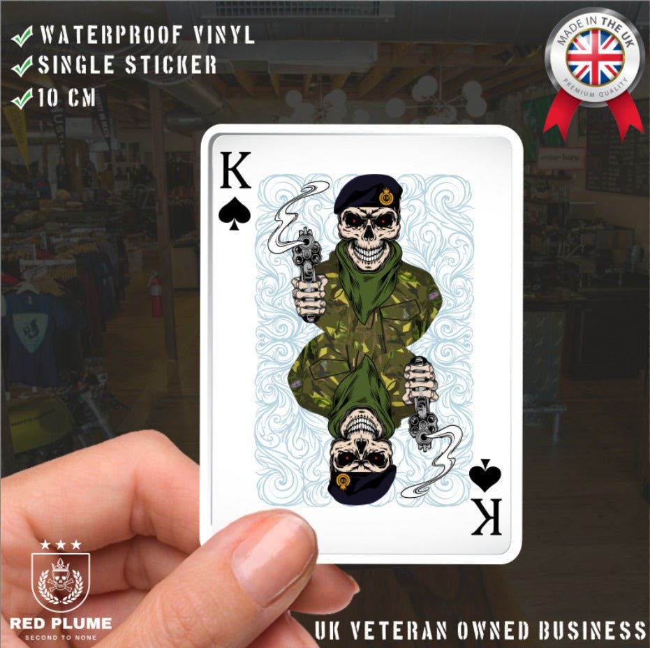 Royal Engineers King of Spades Waterproof Vinyl Sticker/Decal 10cm redplume