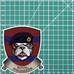 Royal Engineers TRF British Bulldog Vinyl Sticker - 10cm redplume