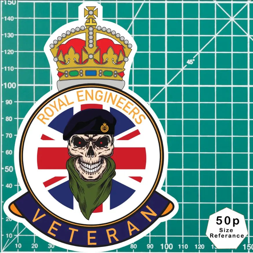 Royal Engineers Veteran UV Laminated Lord Kitchener & Beret Decal redplume