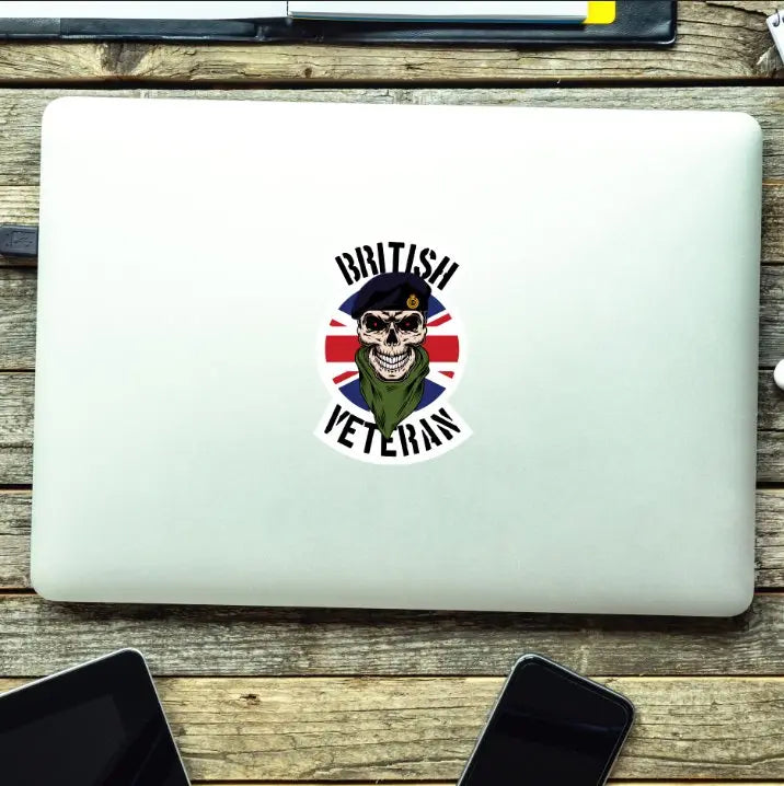 Royal Engineers Veteran Waterproof Vinyl Decal/Sticker Skull and Union Jack redplume
