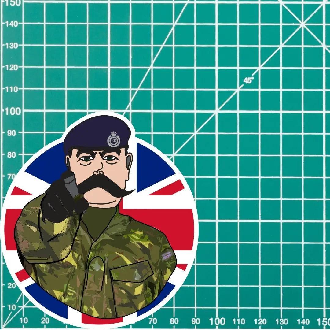 Royal Engineers Vinyl Waterproof Sticker, Lord Kitchener Design redplume