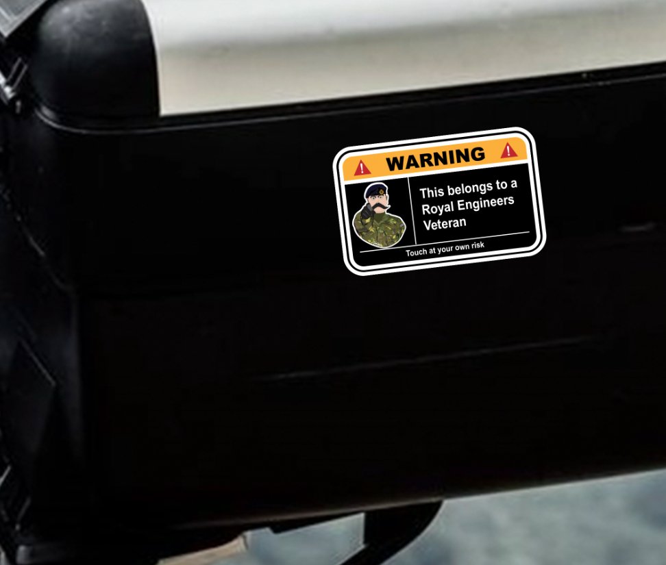 Royal Engineers Warning Funny Vinyl Sticker 100mm wide redplume