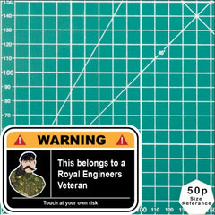 Royal Engineers Warning Funny Vinyl Sticker 100mm wide redplume