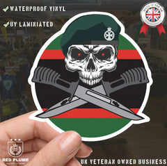Royal Green Jackets RGJ Car Decal - Stylish Skull and Crossed Bayonets Design redplume