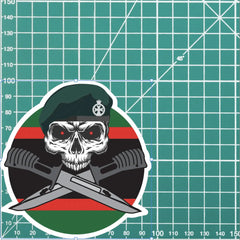 Royal Green Jackets RGJ Car Decal - Stylish Skull and Crossed Bayonets Design redplume