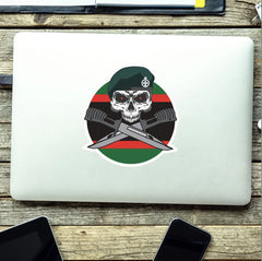 Royal Green Jackets RGJ Car Decal - Stylish Skull and Crossed Bayonets Design redplume