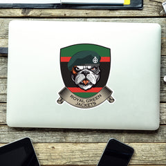 Royal Green Jackets TRF British Bulldog Vinyl Sticker - 10cm redplume