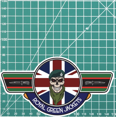 Royal Green Jackets UV Laminated Vinyl Sticker - Wings redplume