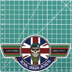 Royal Green Jackets UV Laminated Vinyl Sticker - Wings redplume