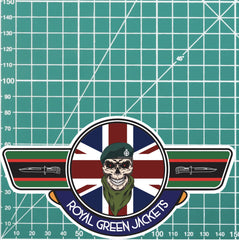 Royal Green Jackets UV Laminated Vinyl Sticker - Wings redplume