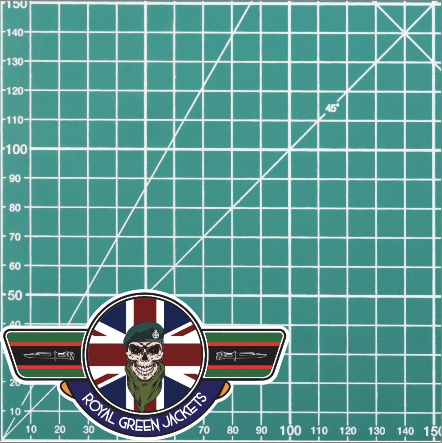 Royal Green Jackets UV Laminated Vinyl Sticker - Wings redplume