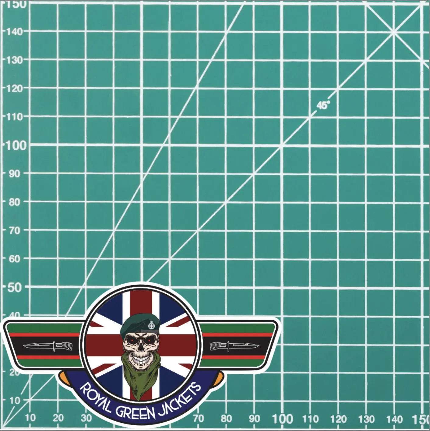 Royal Green Jackets UV Laminated Vinyl Sticker - Wings redplume