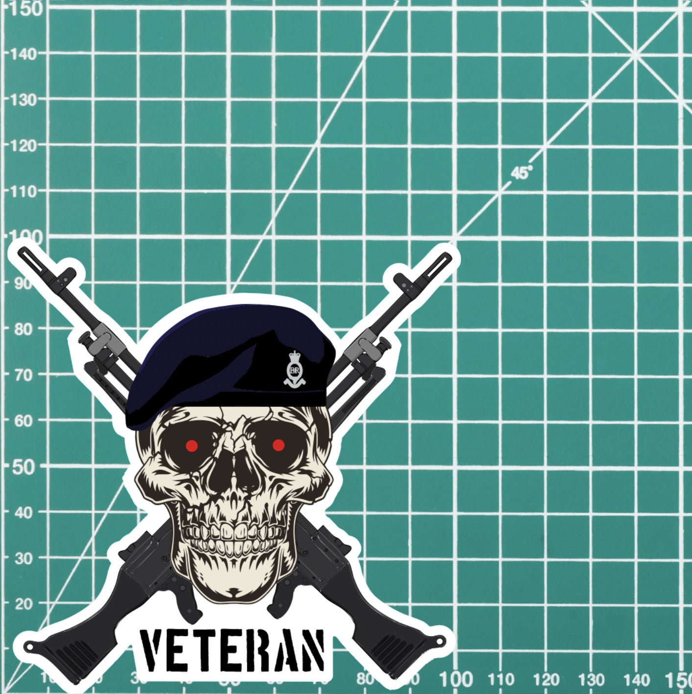 Royal Horse Artillery Corps Crossed GPMG High-Quality Vinyl Sticker - 100mm redplume