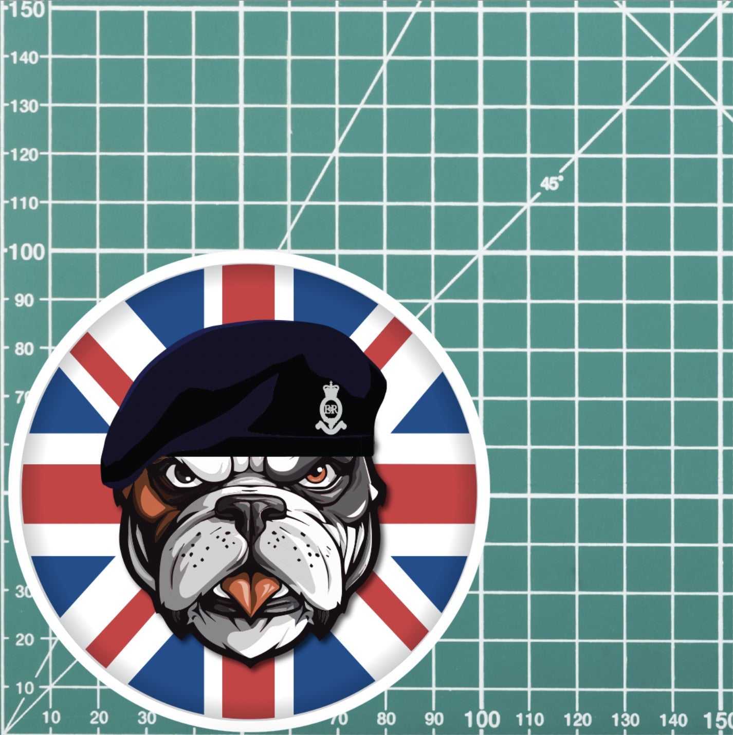 Royal Horse Artillery RHA British Veteran Bulldog Decal - 10cm Vinyl Sticker redplume