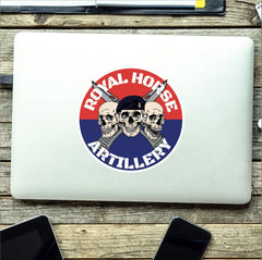 Royal Horse Artillery Waterproof Vinyl Stickers Three Skull Design redplume