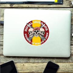 Royal Hussars P.W.O Waterproof Vinyl Stickers Three Skulls redplume