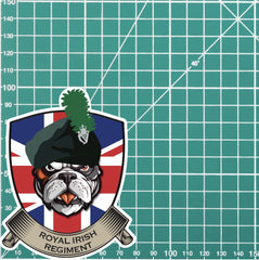 Royal Irish Regiment British Bulldog Vinyl Sticker - 10cm redplume