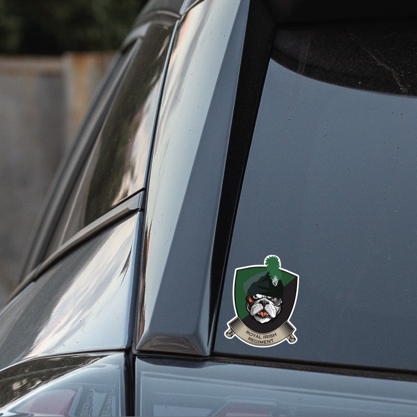 Royal Irish Regiment TRF British Bulldog Vinyl Sticker - 10cm redplume