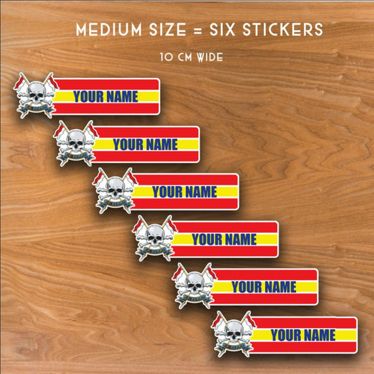 Royal Lancers Waterproof Vinyl Name Stickers - Personalised redplume