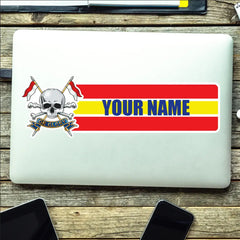 Royal Lancers Waterproof Vinyl Name Stickers - Personalised - Red Plume