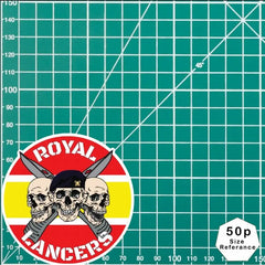 Royal Lancers Waterproof Vinyl Stickers Three Skull Design redplume